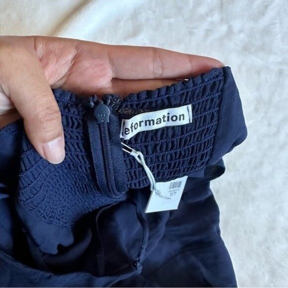 NWT Reformation Ingrid Dress in Navy Size 10 - Picture 6 of 12